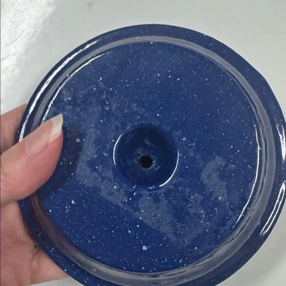 Deep Blue Heavy Ceramic Jewelry Dish